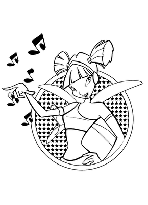 Winx club Stella pobarvanka